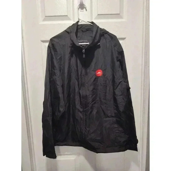 Pizza Hut North End Black Full Zip Windbreaker Hooded Jacket Employee Size Large - Picture 1 of 10